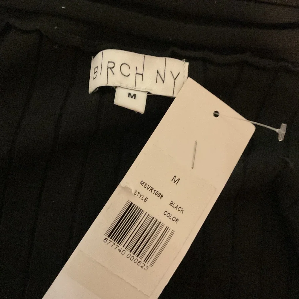 BIRCH NY Women's Ribbed Long Sleeve Open-Front Cardigan Black Size Medium‎ NWT